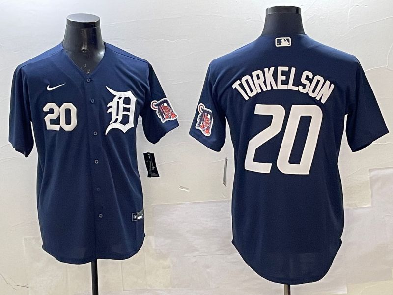 Men Detroit Tigers #20 Torkelson Drak Blue Game 2025 Nike MLB Jersey style 4